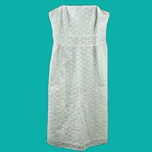 90’s/2000’s White Eyelet Strapless Old Navy Midi Dress Sz 6
